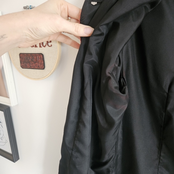 Vintage 80's Velour JS Collections Coat With Jewel Red Buttons & Trim - Picture 6 of 12